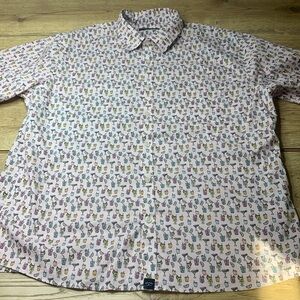 Coast Social Short Sleeve Button Down Shirt Size Large